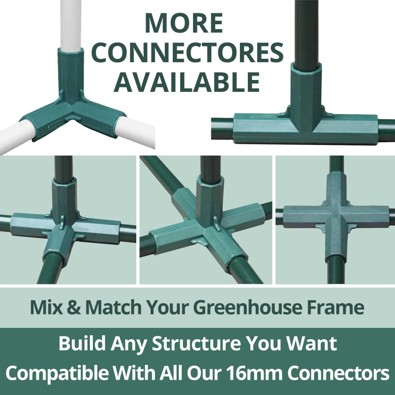 Gardeningwill 10Pcs 5 Way 16mm Elbow PVC Pipe Fitting Build Heavy Duty Greenhouse Frame Furniture Connectors Tent Connection - Image 4